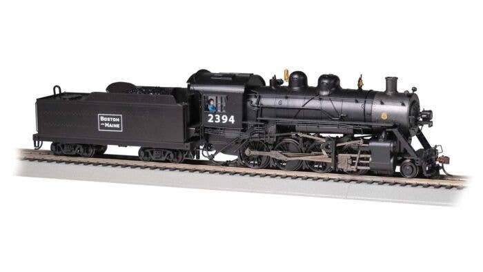 2-8-0 Consolidation - Sound and DCC -- Boston & Maine 2394 (black, graphite, Rectangle Logo), HO, Bachmann Industries 57907