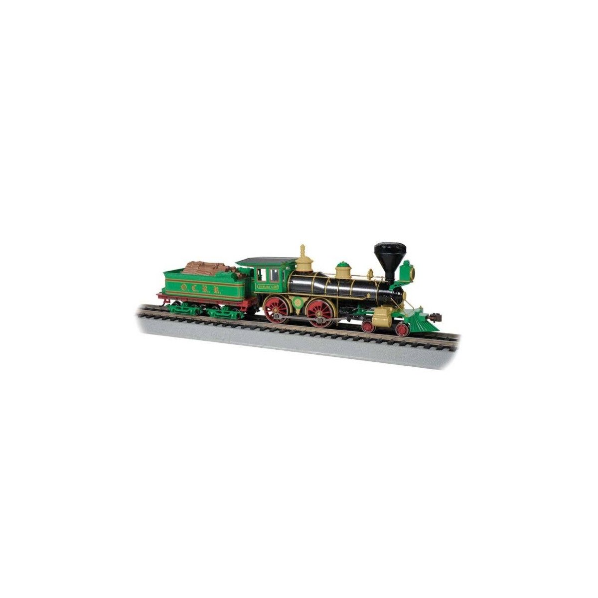 4-4-0 - Sound and DCC -- Old Colony Railroad OCRR `Highland Light` (gray, green, red, gold), HO, Bachmann Industries 52708