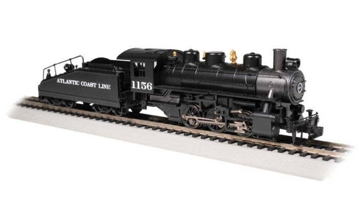 USRA 0-6-0 with Slope-Back Tender - Standard DC with Smoke -- Atlantic Coast Line 1156 (black, graphite), HO, Bachmann Industrie