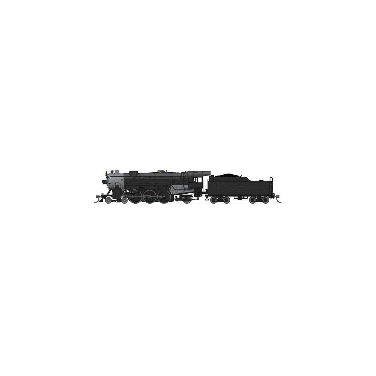 USRA 4-6-2 Heavy Pacific - Standard DC - Stealth -- Painted, Unlettered (black, graphite), N, Broadway Limited Imports 8068