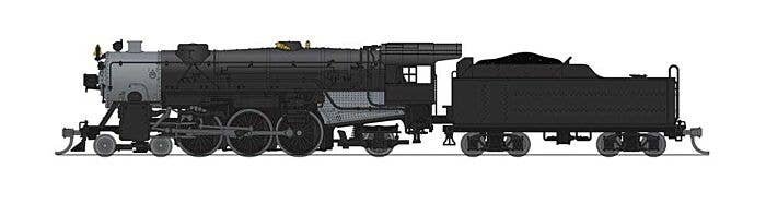 USRA 4-6-2 Heavy Pacific - Standard DC - Stealth -- Painted, Unlettered (black, graphite), N, Broadway Limited Imports 8068