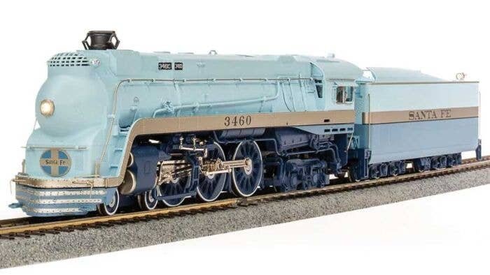 3462 Class 4-6-4 Hudson - Standard DC - Stealth Brass Hybrid -- Santa Fe 3460 (Early 1939, Blue Goose, blue, white), HO, Broadwa
