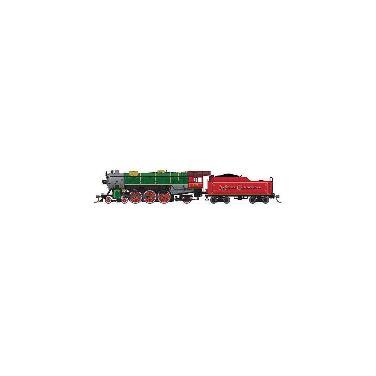 USRA 4-6-2 Heavy Pacific - Standard DC - Stealth -- Merry Christmas (green, red, graphite), N, Broadway Limited Imports 8067