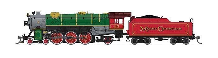 USRA 4-6-2 Heavy Pacific - Standard DC - Stealth -- Merry Christmas (green, red, graphite), N, Broadway Limited Imports 8067