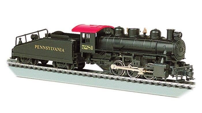 USRA 0-6-0 with Slope-Back Tender, DCC and Smoke -- Pennsylvania Railroad 5281 (black, Tuscan), HO, Bachmann Industries 51613