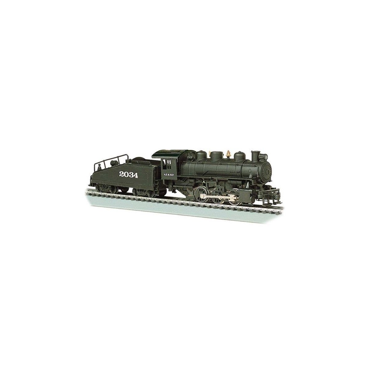 USRA 0-6-0 with Slope-Back Tender - Standard DC with Smoke -- Santa Fe 2034, HO, Bachmann Industries 50609