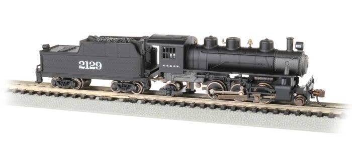 2-6-2 Prairie - Standard DC -- Atchison, Topeka & Santa Fe 2129 (black), N, Bachmann Industries 51555