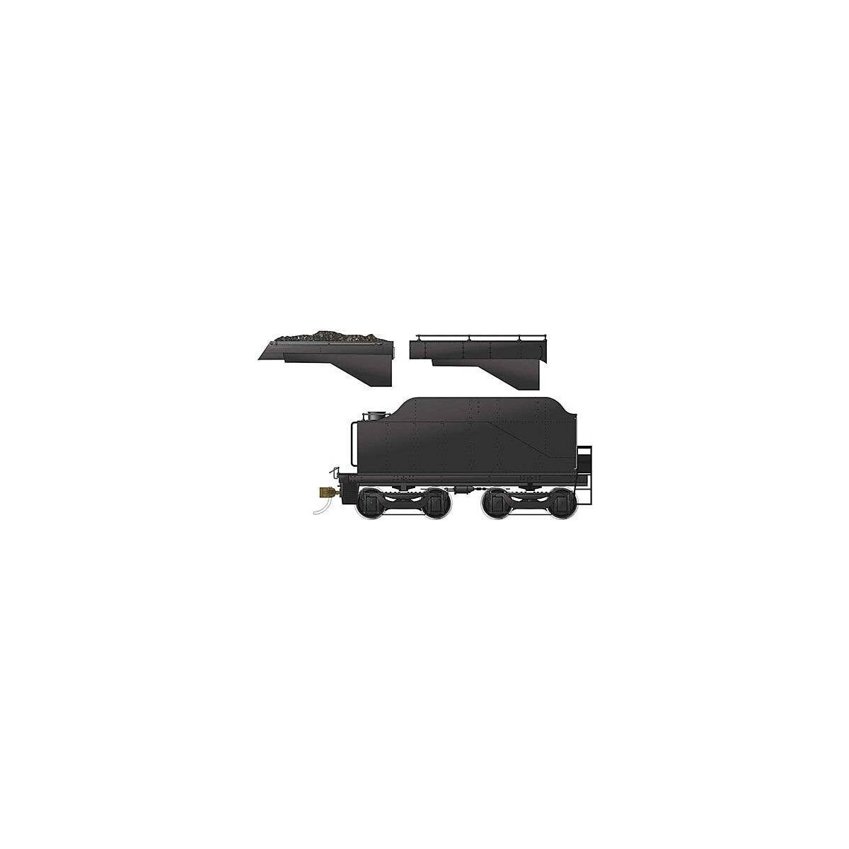 Class D10-Style Tender - Ready to Run -- Painted, Unlettered (black), HO, Rapido Trains Inc 602091