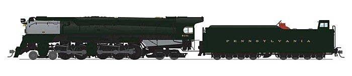 Class Q2 4-4-6-4 Duplex - Sstandard DC - Stealth Brass Hybrid -- Pennsylvania Railroad 6131 (black, graphite, Tuscan), HO, Broad