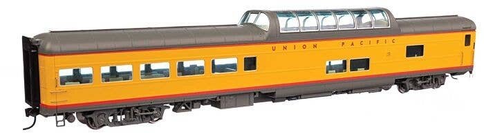 85′ American Car & Foundry Dome Lounge -- Union Pacific Standard with Decals (yellow, red, gray trucks), HO, WalthersProto 182