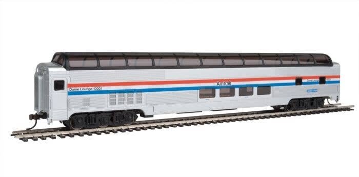 Budd 85` Full-Length Dome with Lights - Ready to Run - Silver Series(R) -- Amtrak 10031 `Ocean View` (Phase III silver, blue, wh