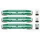 Bi-Level Commuter 2 Coach and Cab Car Set - Ready to Run -- GO Transit Set 1 (Cab 206 Coach 2104, 2133) (Early Scheme white, gre
