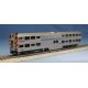 Nippon-Sharyo Gallery Bi-Level Commuter Cab Coach, DCC Lighting - Ready to R -- Virginia Railway Express V716 (silver, blue, red