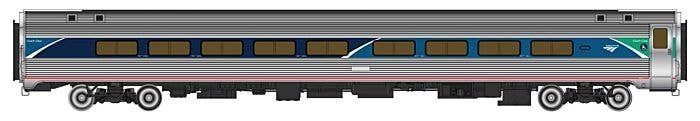 85′ Amfleet II 59-Seat Coach - Lighted - Ready to Run -- Amtrak(R) Phase VII (Decal), HO, WalthersProto 12234