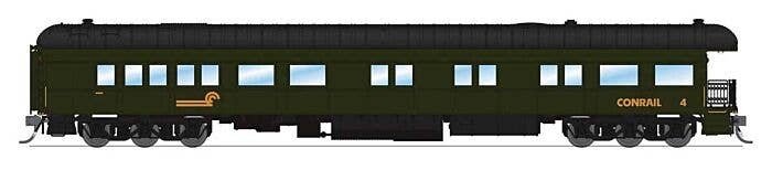 Heavyweight Business Car Observation - Ready to Run -- Conrail 4 (Pullman Green, yellow, black), HO, Broadway Limited Imports 97