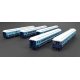 Heavyweight 5-Car Combine, 3 P70 Coach, Business Car Set - Ready to Run -- Christmas (blue, white), HO, Broadway Limited Imports