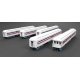 Heavyweight 5-Car Combine, 3 P70 Coach, Business Car Set - Ready to Run -- American Freedom Train (1947 Scheme, white, red, blue