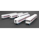 Heavyweight 5-Car Combine, 3 P70 Coach, Business Car Set - Ready to Run -- American Freedom Train (1947 Scheme, white, red, blue