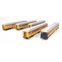 Heavyweight 5-Car Combine, 3 P70 Coach, Business Car Set - Ready to Run -- Chessie Steam Special (yellow, blue, vermillion, silv