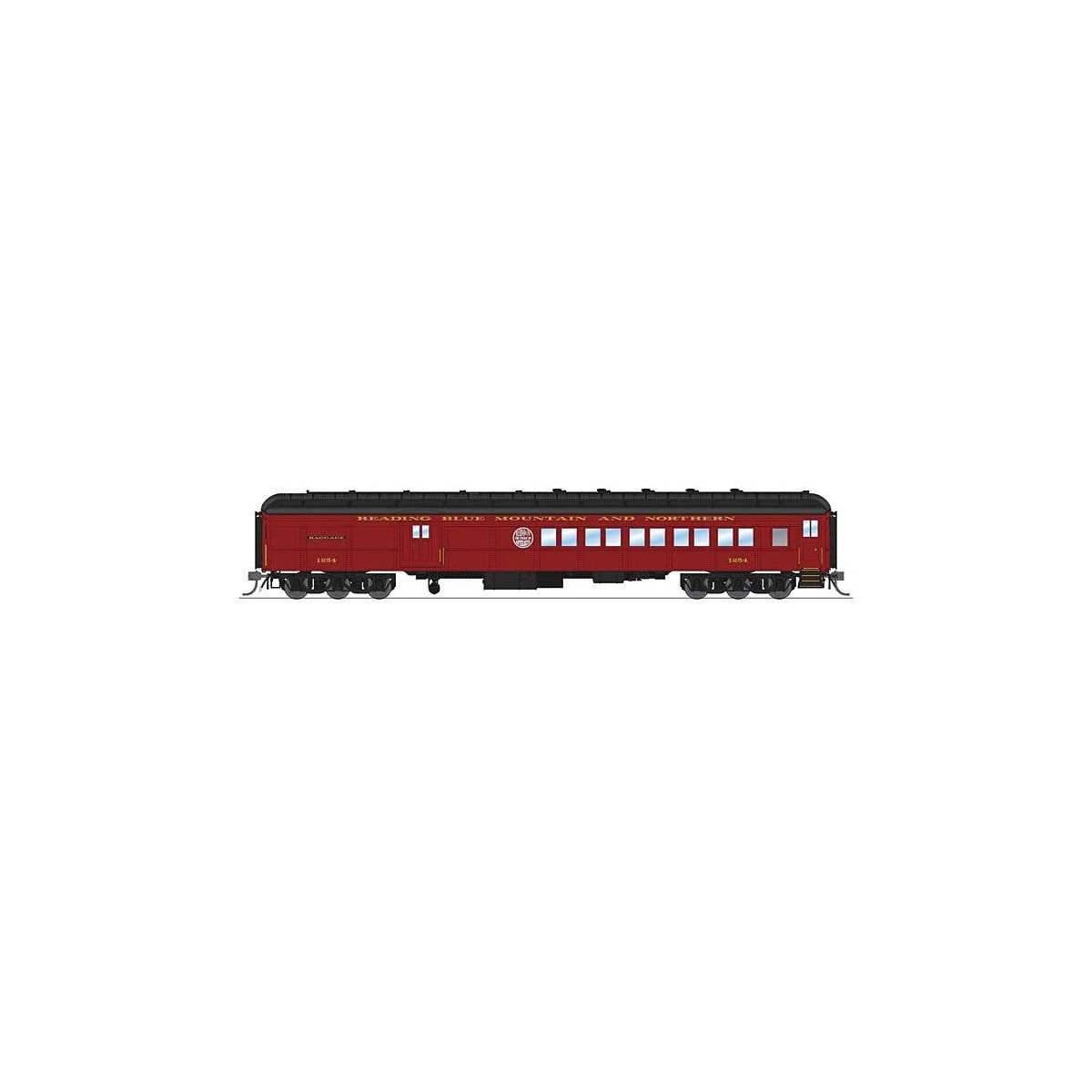 Heavyweight 5-Car Combine, 3 P70 Coach, Business Car Set - Ready to Run -- Reading, Blue Mountain & Northern (Tuscan, black), HO