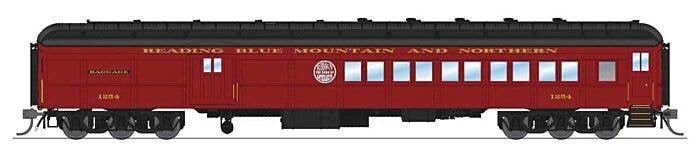 Heavyweight 5-Car Combine, 3 P70 Coach, Business Car Set - Ready to Run -- Reading, Blue Mountain & Northern (Tuscan, black), HO