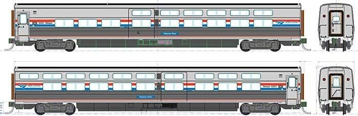 Viewliner II Sleeper- Lighted - Ready to Run -- Amtrak 62501 Potomac River (Phase III silver red, white, blue), HO, Kato USA Inc