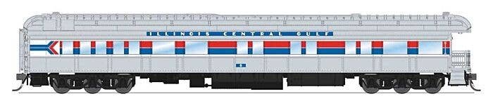 Heavyweight Business Car Observation - Ready to Run -- Illinois Central Gulf 6 (Amtrak Phase I, silver, red, blue, white), HO, B