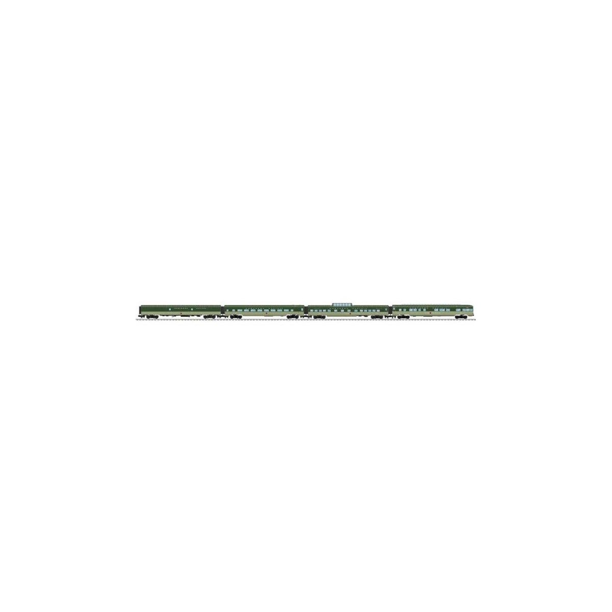 21′ Pullman Baggage, Coach, Dome, Observation Set - 3-Rail - Ready to Run -- Northern Pacific (Loewy 2-Tone Green), O, Lionel 