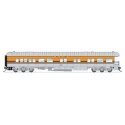 Heavyweight Business Car Observation - Ready to Run -- Denver & Rio Grande Western 107 (4-Stripe, silver, Aspen Gold, black), HO
