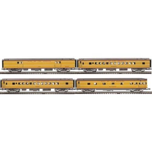 70′ Streamlined Baggage, 2 Coaches, Observation - 3-Rail - Ready to Run -- Union Pacific LA-103, Pasadena, Boulder City, Baldy