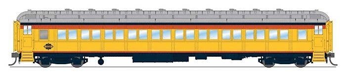 80′ PRR P70 Coach - Ready to Run -- Chessie Steam Special (yellow, blue, vermillion, silver), HO, Broadway Limited Imports 973