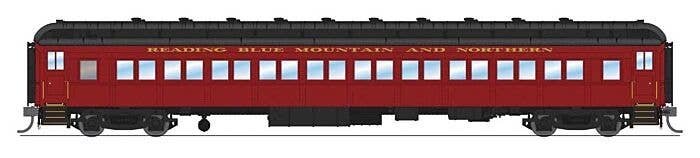 80′ PRR P70 Coach - Ready to Run -- Reading, Blue Mountain & Northern (Tuscan, black), HO, Broadway Limited Imports 9738