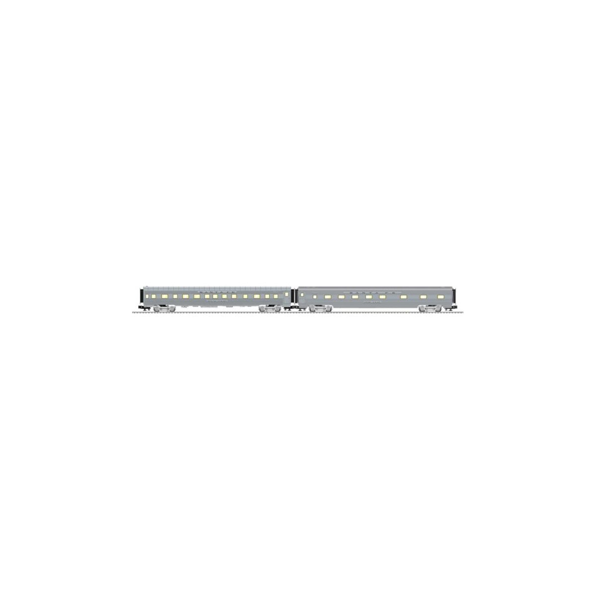 21′ Pullman 4-4-2, 10-6 Sleeper Set - 3-Rail - Ready to Run -- Santa Fe Set A Regal Court, Pine Leaf (stainless), O, Lionel 26
