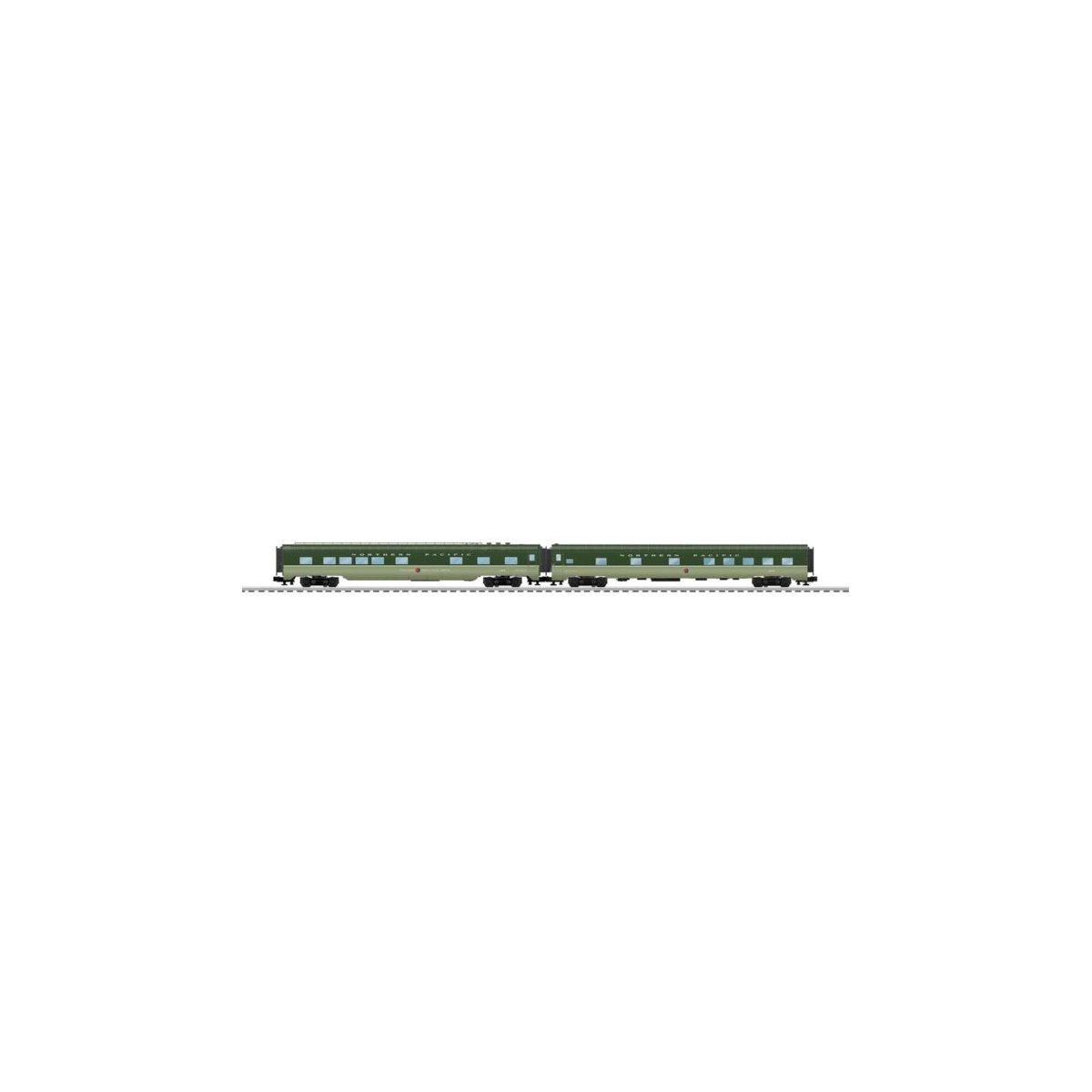 21′ Pullman Sleeper, Diner Set - 3-Rail - Ready to Run -- Northern Pacific (Loewy 2-Tone Green), O, Lionel 2627060