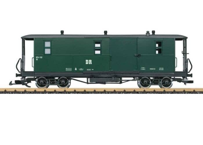 Type KD4 Baggage Car - Ready to Run -- German State Railroad DR (Era IV, green, gray), G, LGB 30326