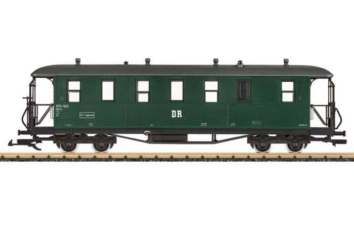 Type KD Coach - Ready to Run -- German State Railroad DR (Era IV, green, gray), G, LGB 36371