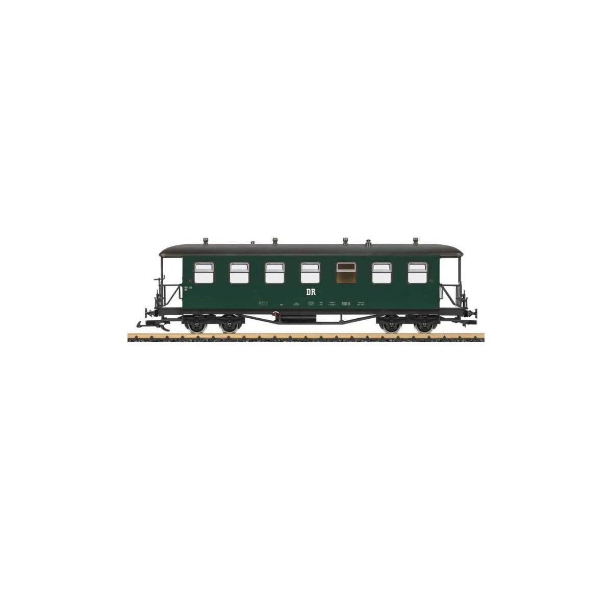 Type KB 2nd Class Coach - Ready to Run -- German State Railroad DR (Era IV, green, gray), G, LGB 36372