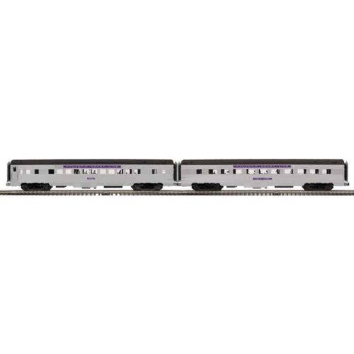 70′ Streamlined Coach, Diner - 3-Rail - Ready to Run -- Atlantic Coast Line 203, New York (silver, purple), O, Atlas O 3001944