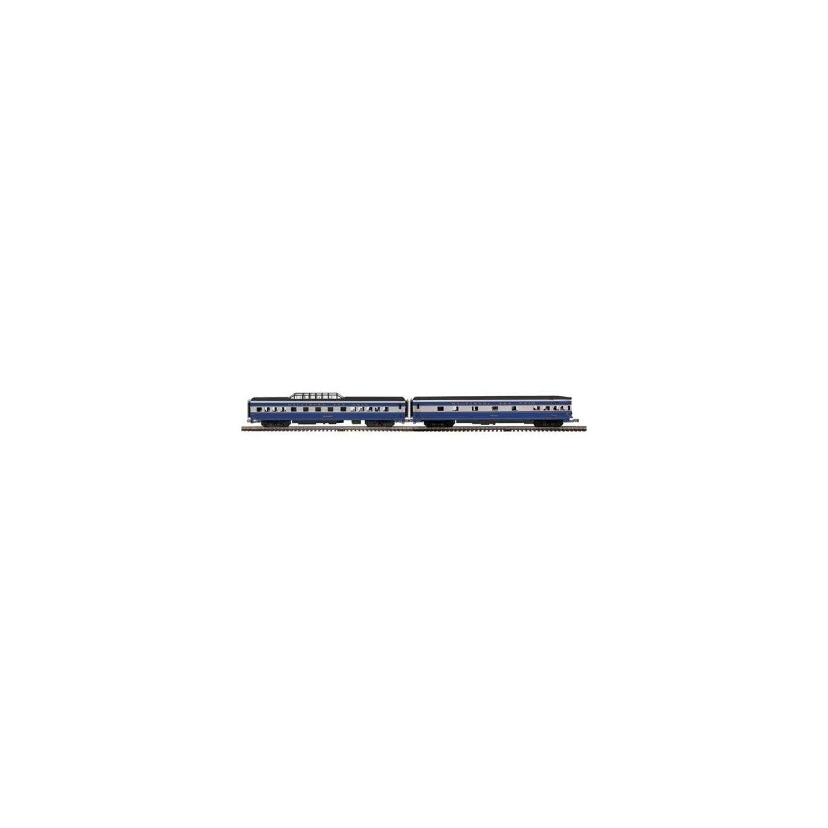 70′ Streamlined Dome, Observation - 3-Rail - Ready to Run -- Baltimore & Ohio 5550 High Dome, 3315 Chicago (blue, gray), O, At