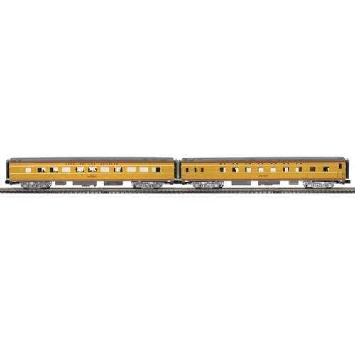 70′ Streamlined Sleeper, Diner - 3-Rail - Ready to Run -- Union Pacific Hacienda, Los Feliz (Armour Yellow, gray, red, City of