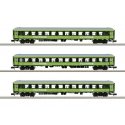 Type Bmmz 264.4F and 264.4 2nd Class Coach 3-Pack - Ready to Run - Minitrix -- Flixtrain (Era VI 2020, green, black, white), N, 