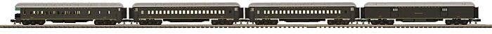 Madison Heavyweight Baggage, 2 Coach, Observation Set - 3-Rail RTR -- Western Maryland 134, 826, 828, 202 (Pullman Green, silver