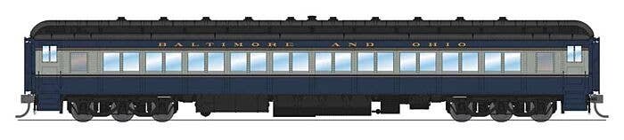 80′ PRR P70 Coach - Ready to Run -- Baltimore & Ohio (blue, gray, black), HO, Broadway Limited Imports 9735