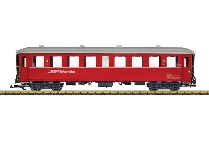 2nd Class Coach - Ready to Run -- Rhaetian Railway RhB (Era VI, red, silver), G, LGB 31527