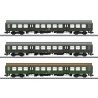 Type Bmh Halberstadt Center Entry Car 3-Pack - 3-Rail - Ready to Run -- German State Railroad DR (Era IV 1980s, green, silver & 
