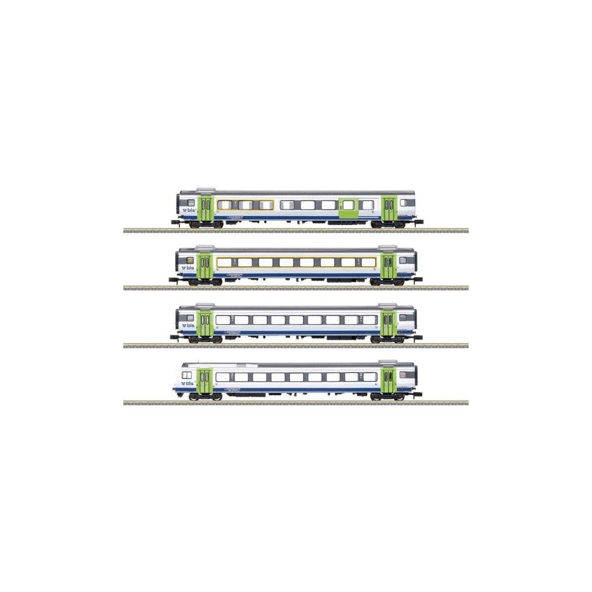 Golden Pass EW III Type AD, A, B & Bt Cab Control Car - Ready to Run - Mini -- Bern-Lotschberg-Simplon Railroad BLS (Era VI 201