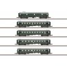 Pw4u-29, 2 - C4u-28 & 2 - ABC4u-29 5-Car Standard Design Set - Ready to Run -- German Railroad DB AG (Era III 1951, green, silve