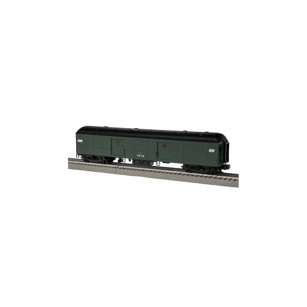 Class B60 Heavyweight Baggage Car - 3-Rail - Ready to Run -- Penn Central 7518 (Jade Green, black, white, small logo), O, Lionel