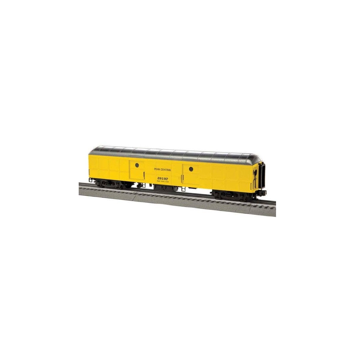 Class B60 Heavyweight Baggage Car - 3-Rail - Ready to Run -- Penn Central 28197 (MOW yellow,silver, black), O, Lionel 2527260