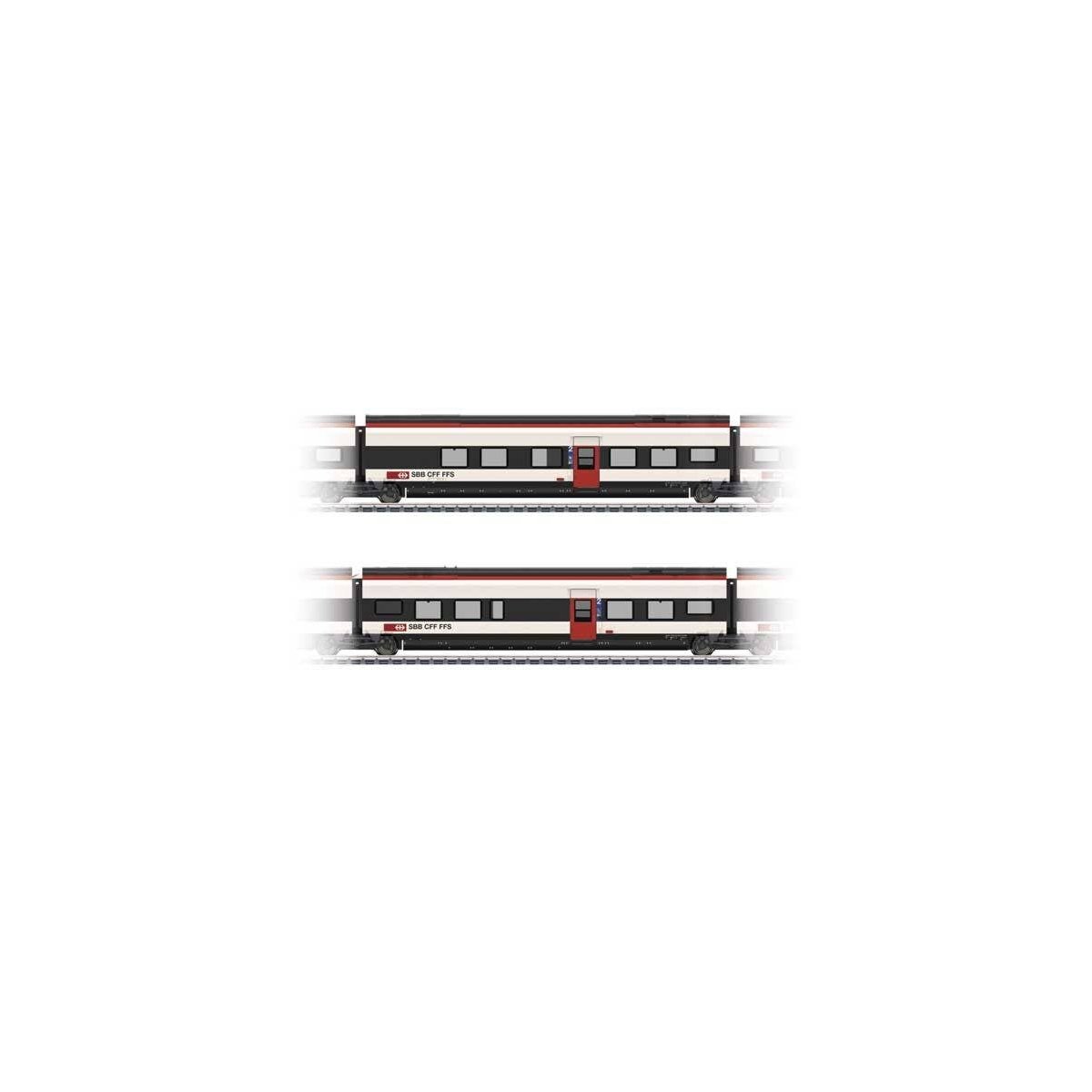 Type B & Type C 2nd Class Add-On for Giruno Train Set - 3-Rail - Ready to Run -- Swiss Federal Railways SBB Set 1 (Era VI 2021, 